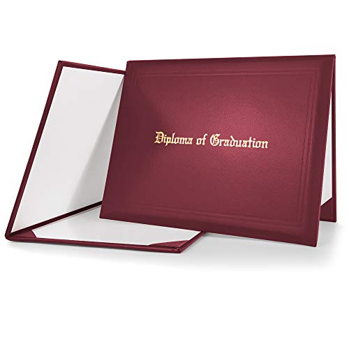 GraduationMall Bedruckt Zertifikat Halter Diplom Dokument Cover Award Schutzhülle für Diplome 21.6cm x 28cm / 8.5"x11" Kastanienbraun von GraduationMall