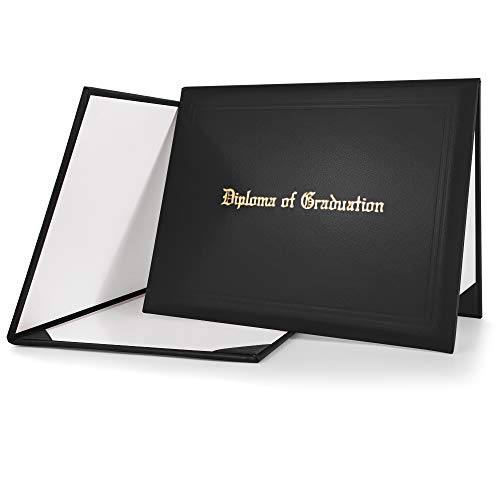 GraduationMall Bedruckt Zertifikat Halter Diplom Dokument Cover Award Schutzhülle für Diplome 21.6cm x 28cm / 8.5"x11" Schwarz von GraduationMall