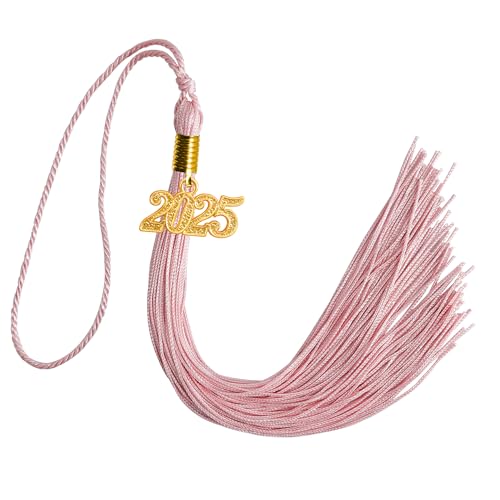 GraduationMall Quaste mit 2025 Jahreszahl Anhänger für Bachelor Master Doktorhut Single & Mehrere Farbe 9" Rosa von GraduationMall