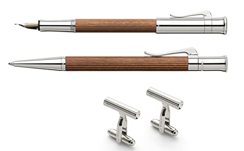 Graf von Faber-Castell 145546 - Füllfederhalter & Kugelschreiber Set Classic Pernambuk, inkl. Manschettenknöpfe & Holzbox von Graf von Faber-Castell