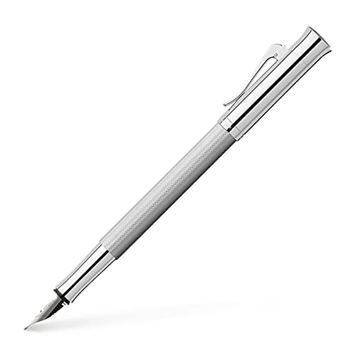 Graf von Faber-Castell 146593 - Füllfederhalter Guilloche, rhodiniert, Federbreite B, Silber, 1 Stück von Graf von Faber-Castell