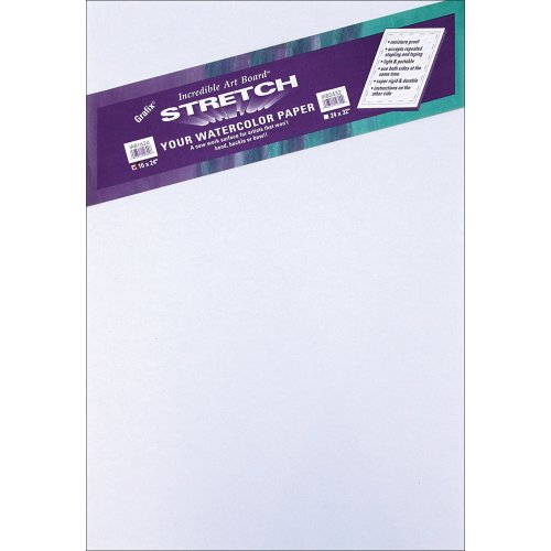 Grafix Stretching Aquarellpapier, Kunsttafel, 40,6 x 61 cm, Weiß von Grafix