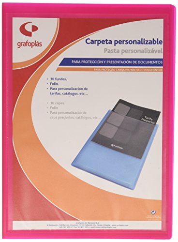 Grafoplas 1431554 – Mappe mit 20 Hüllen, Foolscap, Einband PP, Fuchsia von Grafoplás