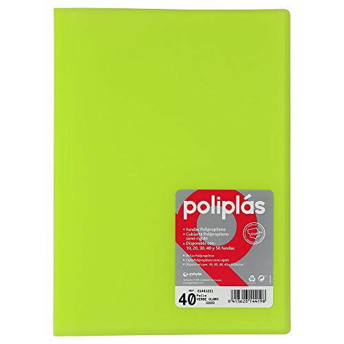 Grafoplas 1441221 – Mappe mit 40 Hüllen, Foolscap, Einband PP, hellgrün von Grafoplás