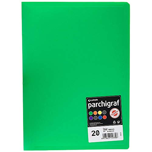 Grafoplas 1450123 – Mappe mit 20 Hüllen, Foolscap, Einband PP, grün Ludo von Grafoplás