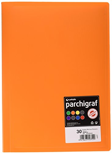 Grafoplas 1470152 – Mappe mit 30 Hüllen, Foolscap, Einband PP, orange von Grafoplás