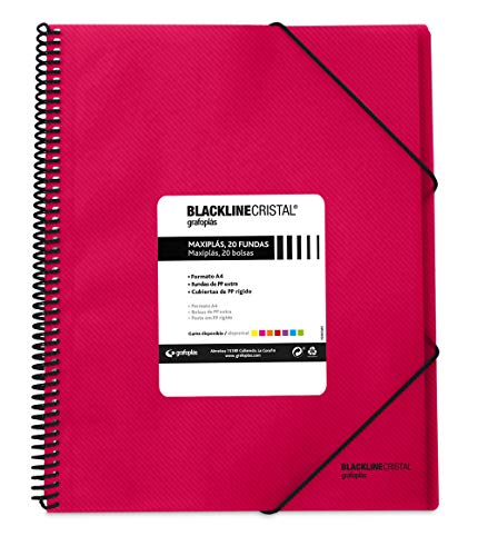 Grafoplas 39832254 – Mappe mit 20 Hüllen, A4, Einband PP, Fuchsia von Grafoplás