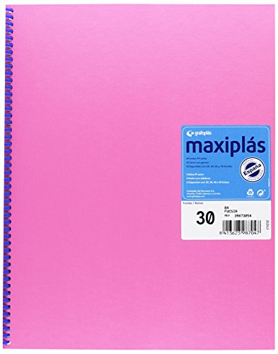 Grafoplas 39873054 Mappe mit 30 Hüllen, A4, gefüttert, Fuchsia von Grafoplás