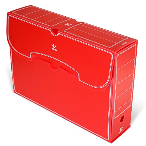 Grafoplás 70905851. Packung mit 25 Aktenkartons, Kunststoff, Rot, Foliengröße, 36 x 26,3 x 9,5 cm von Grafoplás