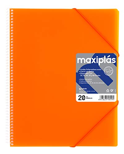 Grafoplas – Mappe mit 20 Hüllen, A4, Hardcover, PP A4 Orange von Grafoplás