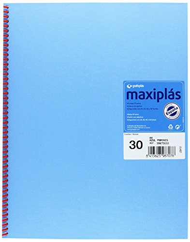 Grafoplas – Mappe mit 30 Hüllen, A4, Einband A4 Azul Parchis von Grafoplás