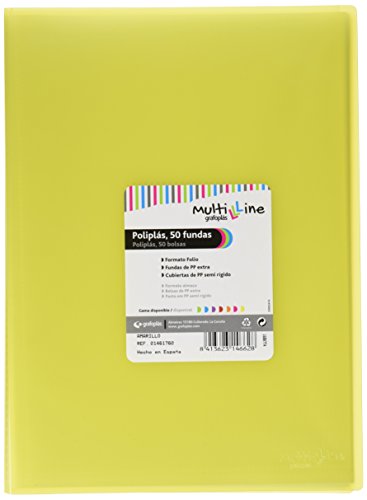 Grafoplas – Ordner, Foolscap, Einband PP, Multiline 50 gelb von Grafoplás