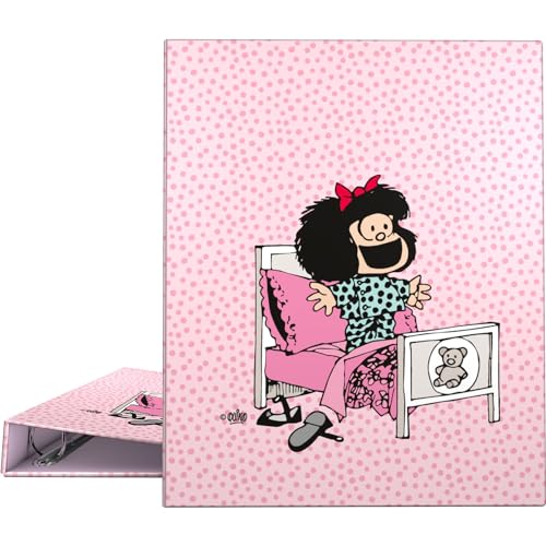 Grafoplás Ringbuch A4 | Mafalda Morning | 4 gemischte Ringe 25 mm | weich im Griff | FSC-zertifiziert | Hardcover | perfektes Schulmaterial von Grafoplás