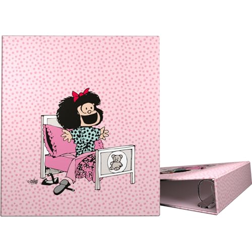 Grafoplás Ringbuch A4 | Mafalda Morning | 4 gemischte Ringe 40 mm | weich im Griff | FSC-zertifiziert | fester Deckel | perfektes Schulmaterial für Archive von Grafoplás