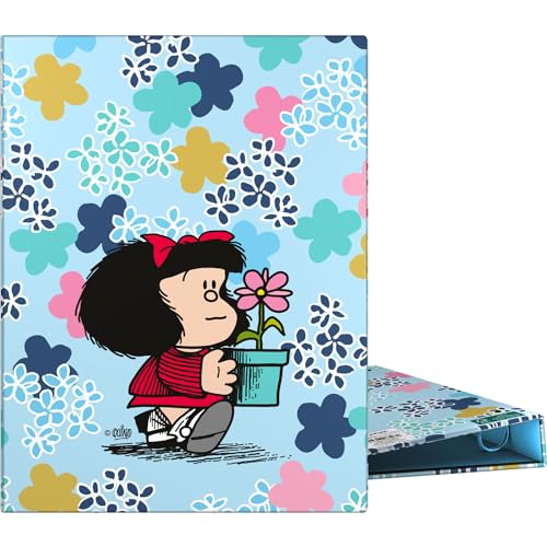 Grafoplás Ringbuch A5 | Mafalda Lively | 4 runde Ringe 20 mm | Weichlaminiert | Hardcover | FSC-zertifiziert | perfektes Schulmaterial für Notizen von Grafoplás