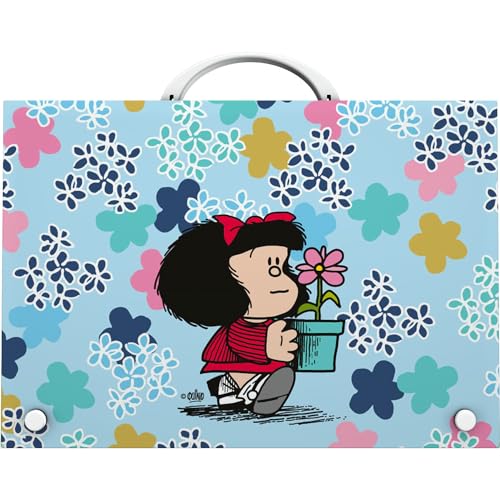 Grafoplás Schultasche mit Griff und Schnappverschluss, Polypropylen, Folio-Größe, 24,5 x 34,5 x 4 cm, Kollektion Mafalda Lively von Grafoplás