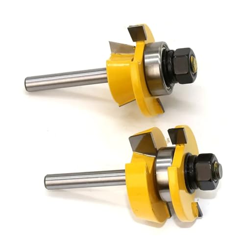 2 stücke 1/4 "6,35 MM Schaft Fräser Holzschnitzerei Schiene Stile Router Bit Tür Messer Holzbearbeitung Cutter Zapfen schneider von Graiting