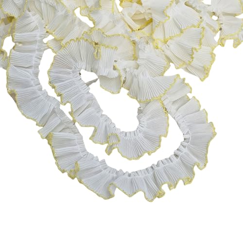 Chiffon-Spitzenborte mit Rüschen, 3 cm breit, Hahnentritt-Spitzenborte für elegante Bastelarbeiten, Nähprojekte Chiffon-Spitzenborte mit Rüschen, 3 cm breit, Hahnentritt-Spitzenborte für elegante Bastelarbeiten, Nähprojekte von Gramigg