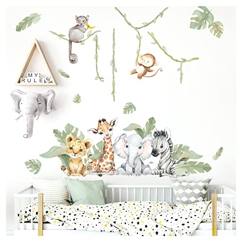 Grandora XXL Wandsticker Set Safari Tiere Wandtattoo Baby Kinderzimmer DL807-4 von Grandora