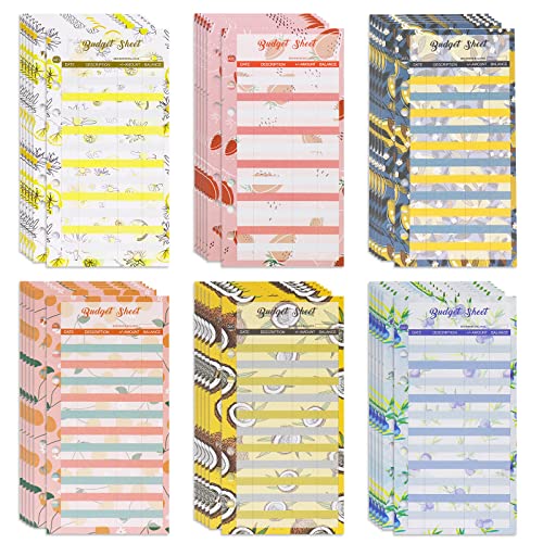 36 Stück Budget Blätter Set, 6 Löcher A6 Binder Budget Sheet, Fruchtserie Ausgaben BudgetbläTter, Tracker-Blättern Geldorganizer für Binder Notebook von Grantop