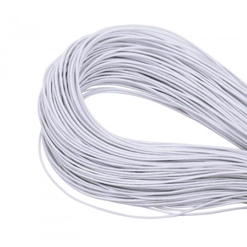 100Meter Rund Schwarz Elastische Gummikordel, 0.8mm Gummizug, Gummiband, Gummiband Nähen, Elastische Schnur, Gummilitze, Gummikordel, Gummibänder Elastisches, Elastisches Seil, Maskenband (White) von Granvoo