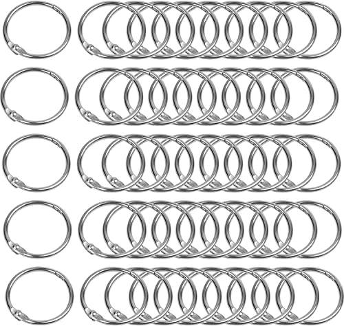 50 Stück Binder Ringe, 30mm Ringe zum Buchbinden, Metall Bücher Ringe, Heftringe Karteikarten Ring,Loseblatt Verbinder für Scrapbook, Album, Memo-Ablage, Handwerk, Schlüsselringe von Granvoo