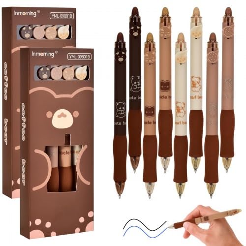 8 Stück Radierbarer Kugelschreiber Set, Tintenroller Radierbar Schwarz, Radierstifte Löschbare Gelstifte, 0.5MM Radierbarer Tintenroller für Studenten Geschenk, Schul Bürobedarf (Blau +Schwarz) von Granvoo