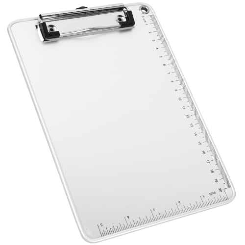 Metall Klemmbrett, Mappe Clipboard, Hartfaser Schreibbrett mit Gummierter Metallklemme, Zwischenablage mit Aufhängeöse, Schreibmappe für Büro Schule (A5) von Granvoo