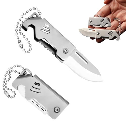 Mini Klappmesser, Leicht Taschenmesser aus Titanlegierung, Messer in der Handfläche, Schlüsselanhänger Messer, Tragbar Kleine Messer, EDC Pocket Knife, Freizeitmesser, Brieföffner, Paketmesser (B) von Granvoo