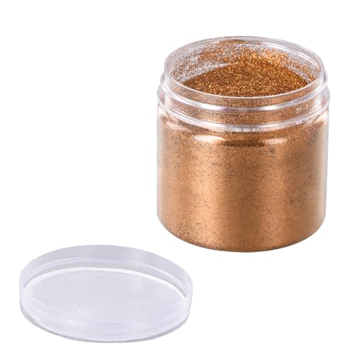 Roségold Glitzerpulver, Glitzer-Pulver zum Basteln, Schimmernder Glitzerpuder, Roségold Glitter Fine, 0.2mm Fine Glitzerpulver, 100 g/3,53 oz Feiner Roségoldglitzer, Basteln Glitzerpuder für Face von Granvoo