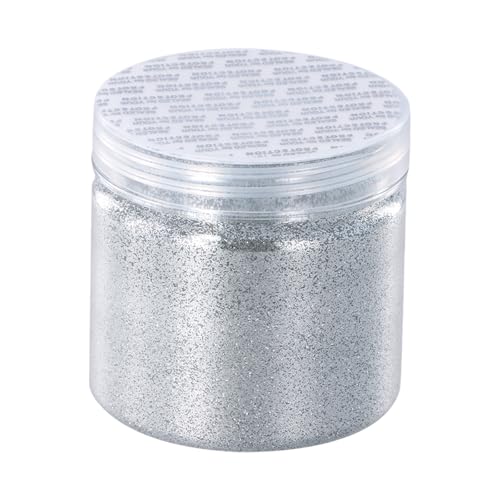 Silber Glitzerpulver, Glitzer-Pulver zum Basteln, Schimmernder Glitzerpuder, Silber Glitter Fine, 0.2mm Fine Glitzerpulver, 100 g/3,53 oz Feiner Silberglitzer, Basteln Glitzerpuder für Face Nail von Granvoo