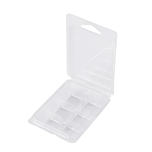 Graootoly 100 Packs Wax Melt Clamshells Molds Square, 6 Cavity Clear Plastic Cube for Candle-Making & Soap von Graootoly