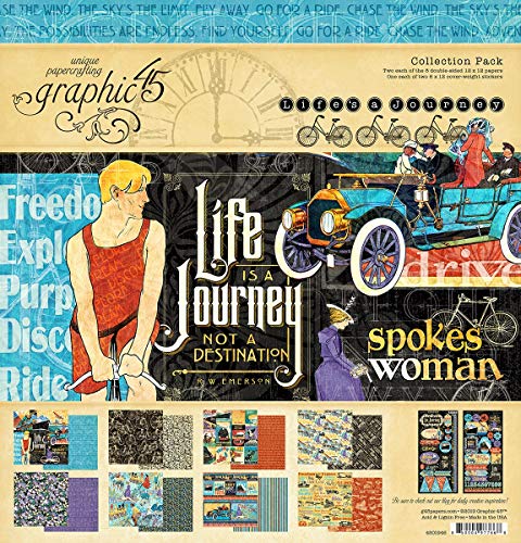 Graphic 45 4501946 a Collection Pack Life's Journey Coll, 12 x 12 Stück, Large von Graphic 45