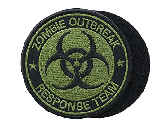 Graphic Dust { Hook & Loop } Biohazard besticktes taktisches Patch Logo Symbol Gefahr Strahlung Zombie Virus schwarz weiß Applique Response Team Stars Death Stop von Graphic Dust