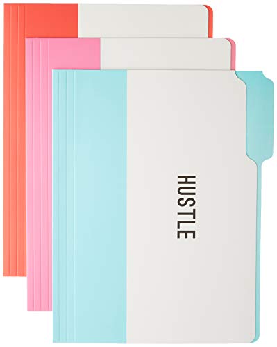 Graphique Hustle Aktenordner-Set - Aktenordner Set enthält 9 Ordner und 3 einzigartige freche Designs, gedruckt auf strapazierfähigem, dreifach gekerbtem beschichtetem Karton, 29,8 x 24,1 cm von Graphique