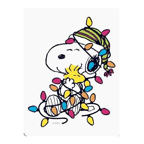 Graphique Snoopy Tangled in Lights Holiday Pocket Notizblock – 75 Blatt, 7,6 x 10,2 cm – verziert mit Glitzer, verfügt über einen Magnetverschluss – perfekt für Urlaubs-Geschenklisten oder Notizen von Graphique