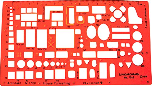 Graphoplex Architect Stencil Möbelierungsschablone Architect / 1:100 von Graphoplex