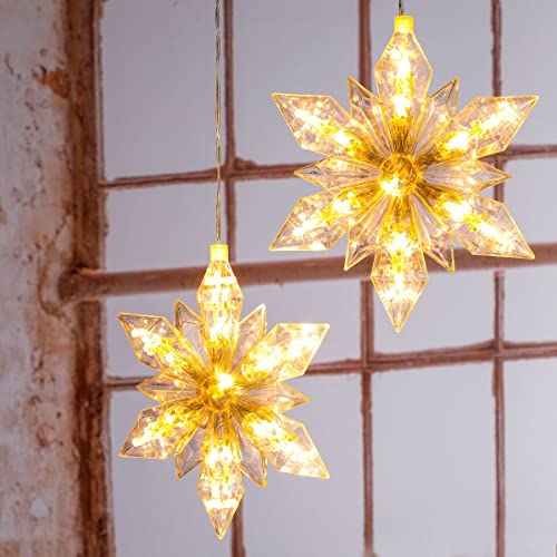 Gravidus 2er Set LED Weihnachtssterne Weihnachtsdekoration Christmas Stars warm weiß von Gravidus