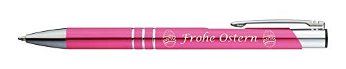 10 Kugelschreiber mit Gravur "Frohe Ostern" / aus Metall / Farbe: pink von Gravur by Livepac Office