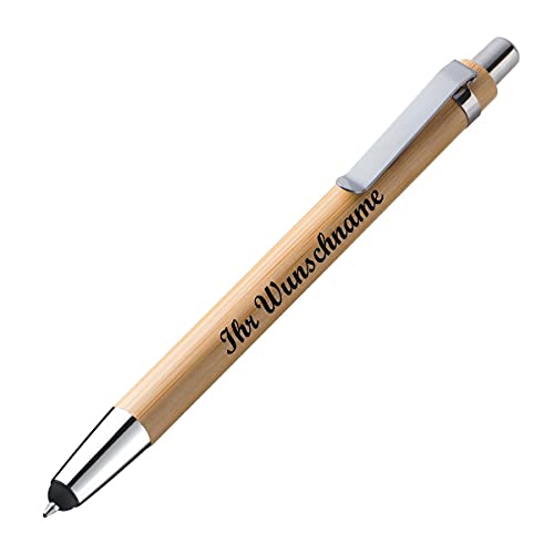 Holz Touchpen-Kugelschreiber aus Bambus mit Gravur von Gravur by Livepac Office