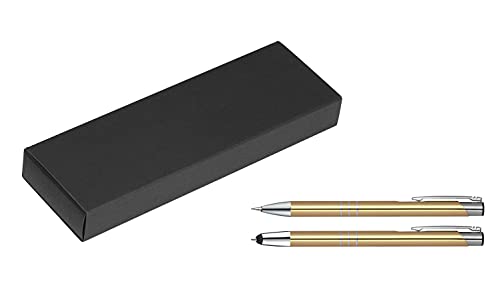 Metall Schreibset mit Gravur / Touchpen Kugelschreiber + Druckbleistift / gold Metall Schreibset mit Gravur / Touchpen Kugelschreiber + Druckbleistift / gold von Gravur by Livepac Office