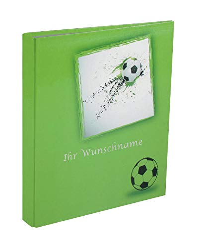 Ringbuch mit silbergefärbter Gravur / DIN A5 / 2-Ringmechanik / 30mm breit / mit Fußballmotiv von Gravur by Livepac Office