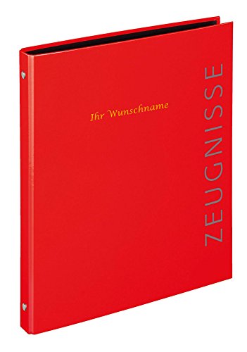 Zeugnismappe mit goldgefärbter Gravur / Zeugnisringbuch / Farbe: rot von Gravur by Livepac Office