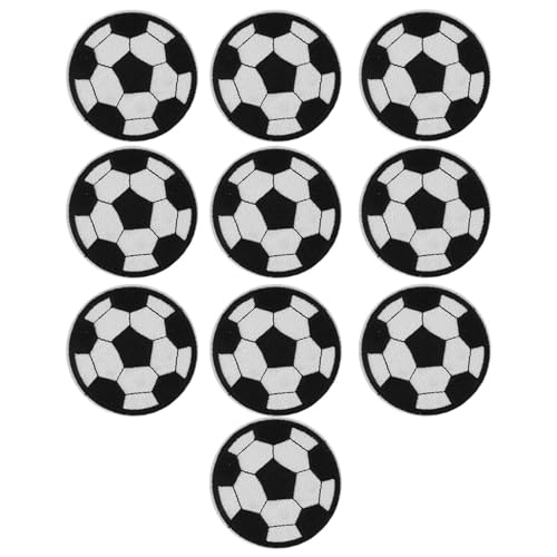 10 Stück Fußball-Stickerei-Aufnäher, Fußball-Aufnäher, Fußball-Eisenaufnäher für Kleidung, Jacken, Hüte, Rucksäcke, Jeans von Grcfumo