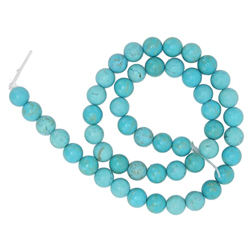 GRCFUMO 8 mm blaue türkisfarbene Perlen, blaue runde Edelsteinperlen, glänzende runde lose Perlen, Schmuckperlen zur Herstellung von Armbändern, Halsketten, Ohrringen von Grcfumo