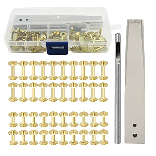 GRCFUMO Copper Niets Burrs Kit, Kupfer- und Edelstahl -Nieten, Rostfeste Ledernietennachel, Nietfixed Machine Bolzen für Bekleidungsbeutelgürtel (Stil a) von Grcfumo