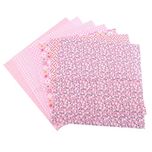 Grcfumo 7pcs Baumwollstoff, Baumwollstoff DIY -Herstellung Vorräte, 25 cm mal 25 cm Baumwollstoff DIY Verschiedene Quadrate Vorgeschnittener Bettwäsche -Suite Viertel Bündel Rosa Grcfumo 7pcs Baumwollstoff, Baumwollstoff DIY -Herstellung Vorräte, 25 cm mal 25 cm Baumwollstoff DIY Verschiedene Quadrate Vorgeschnittener Bettwäsche -Suite Viertel Bündel Rosa von Grcfumo