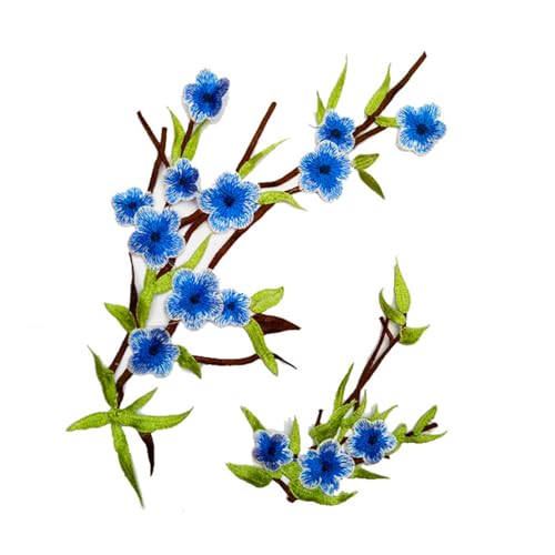 2 Stück Bestickte Blumen Aufnäher Stickerei Blumen Applikation Zum Aufnähen Für Kleidung Jeans Jacken von Greabuy