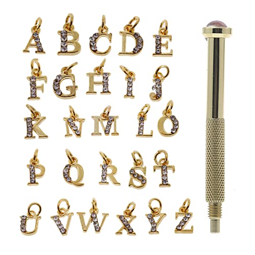 Buchstaben-Anhänger, 3D-Piercing-Kristall für Strasssteine, Legierung, Schmuck für Kunstdekoration von Greabuy