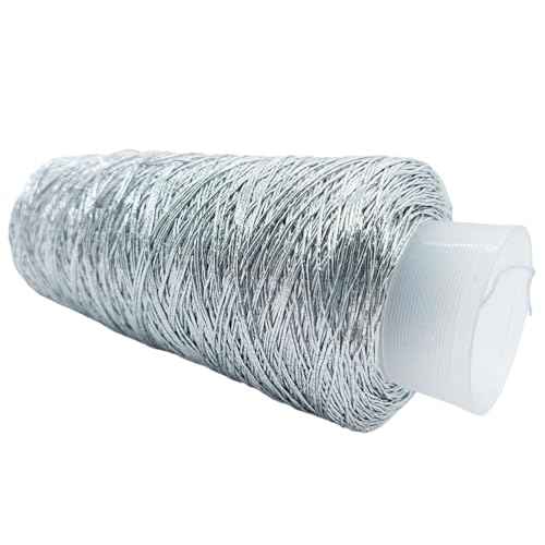 Greabuy Funkelndes Metallic-Garn, Häkelgarn, Strickgarn, Polyestergarn, 200 g/Rolle, für Geldbörse, Tasche, Anhänger, Schlüsselanhänger von Greabuy